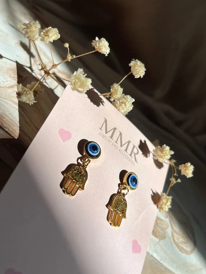 Thumbnail for Boucles D'oreilles Khamsa ❤️